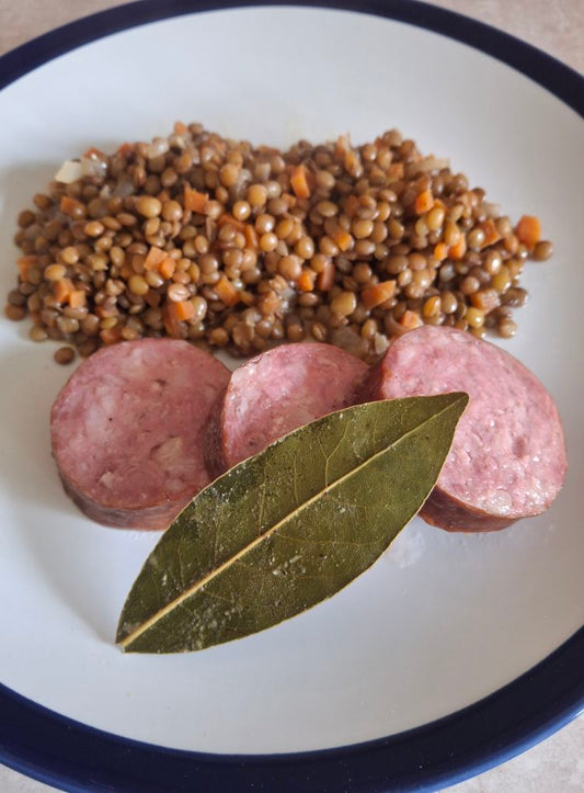 Saucisse Morteau aux lentilles par Nadia Mamounette