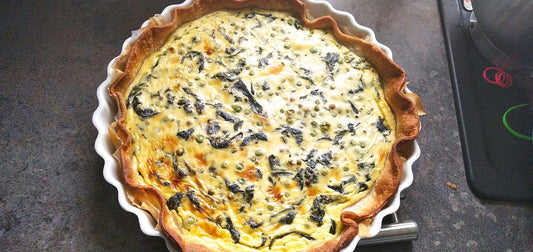 Quiche aux pousses d'épinards et Boursin par Régine Salvini